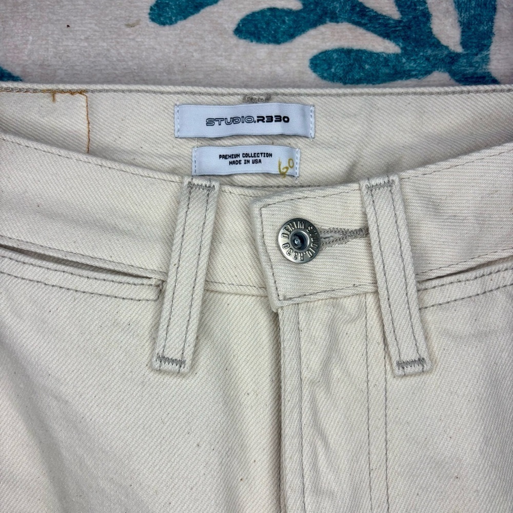 Studio R330 Rigid Wide Leg Ecru Jeans - Picture 5 of 8
